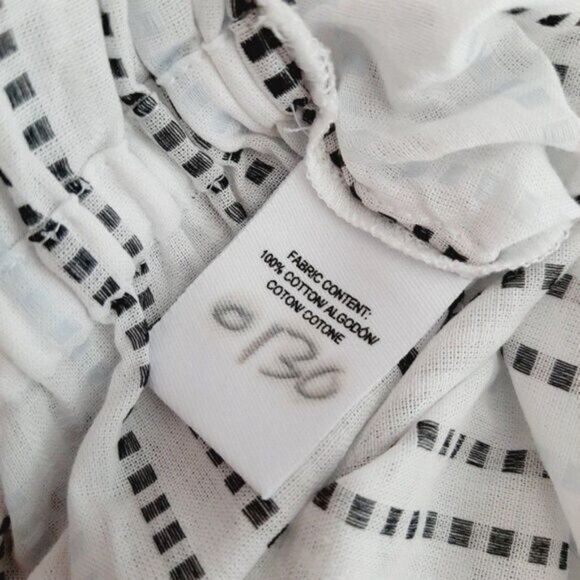 DEREK LAM 10 Crosby Relaxed Fit White Striped Peasant Blouse Sz 4 - Picture 11 of 11